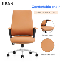 Fauteuil de Direction Moderne en Cuir avec Accoudoirs Rembourrés en Mousse pour Bureau à Domicile, Atelier et Salon, Pivotant et Réglable en Hauteur