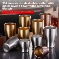 Unisweet Tasse isotherme en acier inoxydable 304, style européen, écologique, résistante à l'eau bouillante, pour thé, bière et café