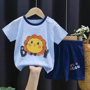 Conjunto de Ropa de 2 Piezas para Bebés Niños y Niñas, Camiseta de Manga Corta y Pantalones Cortos, Traje de Verano para Niños de 1 a 7 Años, Pijama Informal - Product Image 3