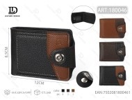 Portafoglio da uomo Jd a bottone singolo, 5 pollici, in vera pelle, minimalista, corto, con confezione regalo - Product Image 1