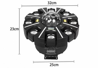 Projecteur mobile à huit bras Spider RGBW LED Laser Strobe 20 éclairs/secondes, contrôlé DMX512 25 canaux, 10W IP33, dimmable, pour discothèque
