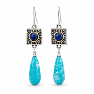 Orecchini a Goccia Bicolore per Donne, Stile Vintage Bohémien, Accessori per Orecchie da Indossare Quotidianamente - Product Image 1