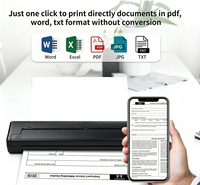 Imprimante portable A4 sans encre, impression avec papier thermique, imprimante sans fil Bluetooth pour téléphone/tablette/PC