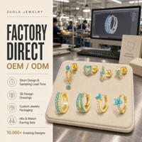 Set Perhiasan Custom ZUOLA, Anting Hoop, Perhiasan Ramah Lingkungan, Anting Tumpuk, Pabrik OEM Langsung