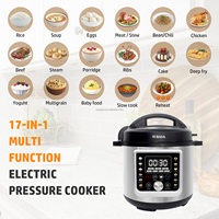 Olla a Presión Eléctrica de Acero Inoxidable para el Hogar, Olla Arrocera Premium con Pantalla LED, Olla de Cocción Lenta 19 en 1 para Hacer Yogur