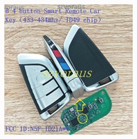 Pour Bmw 4 boutons clé de voiture à distance intelligente 433-434mhz/ ID49 puce FCC ID:N5F-ID21A ** pour 3 5 6 7 X3 X5 X7 G série G20 G30 G32 G11