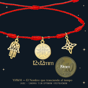 Bracciale da 7 nodi con nodo da strega e Tetragrammaton oro inox portafortuna protezione amuleto - Product Image 3