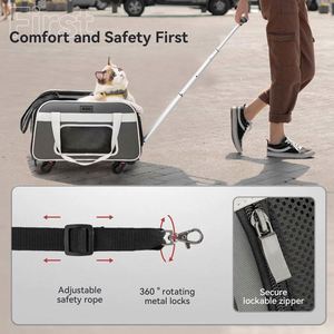 Échantillon gratuit : Sac de transport pour chien approuvé par les compagnies aériennes avec roues, conçu pour les petits chiens/chats, avec sangle de sécurité réglable et roues amovibles - Product Image 4