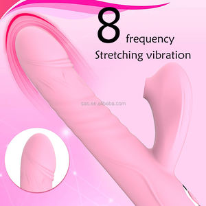 חדש מצחיק טלסקופי רטט שד יניקה שרביט לעיסוי דילדו ויברטור דגדגן מציצת מין צעצועי מין למבוגרים - Product Image 3