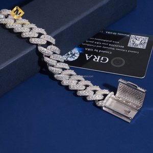 Custom Made Personalized 16MM Fire Hip Hop Luxury 925 Sterling Silver Iced Out Jewelry Moissanite Diamond Miami Link Bracelet - Product Image 6