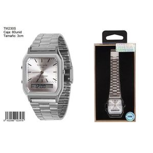 Timemark <b>Smart</b> <b>Watch</b> TM230S 3cm Stainless Steel Band Digital Display Square Case Water Resistant Men's Fashion <b>Watch</b> - Product Image 1