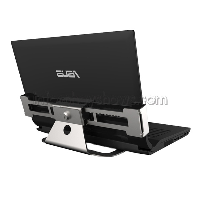 Metallic Stretch Laptop Security Display Stand Anti-Theft Lock Desk Mount for All Kinds Laptop Keys Notebook Computer Alarm
