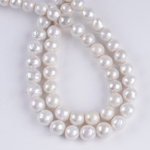 Perlas Blancas Naturales de Agua Dulce al por Mayor, 9-12 mm, Edison, Casi Redondas, Cuentas Semiterminadas en Hilo para Accesorios de Collar DIY - Product Image 3