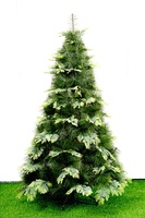 M-3210 Künstlicher Grüner Dekorations-Weihnachtsbaum, Weiß Beflockt, 12 Fuß, PVC und PE, mit LED-Beleuchtung