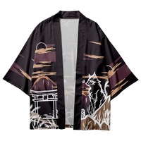 Chemises d'été grande taille à imprimé renard anime, kimono traditionnel ample, yukata japonais, cardigan cosplay, vêtements haori pour hommes et femmes