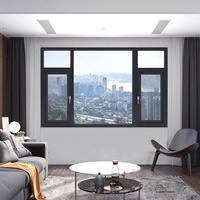 Fenêtres battantes en aluminium sur mesure avec moustiquaire en acier inoxydable, type rideau à persiennes pour salon de villa, ouverture horizontale