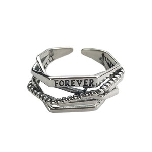 Anillo Irregular de Plata de Ley S925 para Mujer, Diseño Abierto con Letra, Joyería de Regalo - Product Image 5