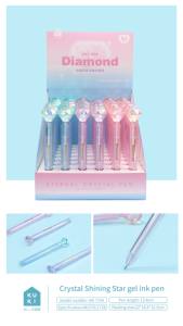 热销塑料促销卡哇伊钢笔0.5毫米韩版钢笔卡通可爱钻石水晶中性笔学校文具 - Product Image 5