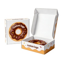 Caja de Embalaje para Donuts Personalizada de Cartón Corrugado Ecológico, Caja de Envío de Alta Calidad con Laminado Mate y Grabado en Relieve, Diseño de Alta Gama