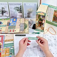 Kit de bricolage Book Nook : Maison miniature avec éclairage LED, insert pour étagère, décoration, serre-livres, loisirs créatifs, puzzle 3D en bois, jouet éducatif
