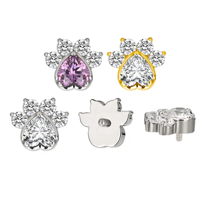 Juego de <span class=keywords><strong>Piercing</strong></span> de Titanio G23 con Diseño de Garra de Gato y Corazón con Circonita Cúbica en el <span class=keywords><strong>Centro</strong></span>, Joyería Corporal de 16G, <span class=keywords><strong>Piercing</strong></span> Helix, <span class=keywords><strong>Piercing</strong></span> Labret, <span class=keywords><strong>Piercing</strong></span> para <span class=keywords><strong>Labio</strong></span> - Product Image 1