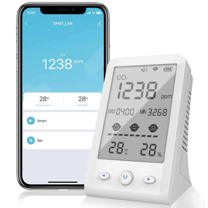 多機能空気品質検出器 Wi-Fi スマート空気品質モニター NDIR CO2 