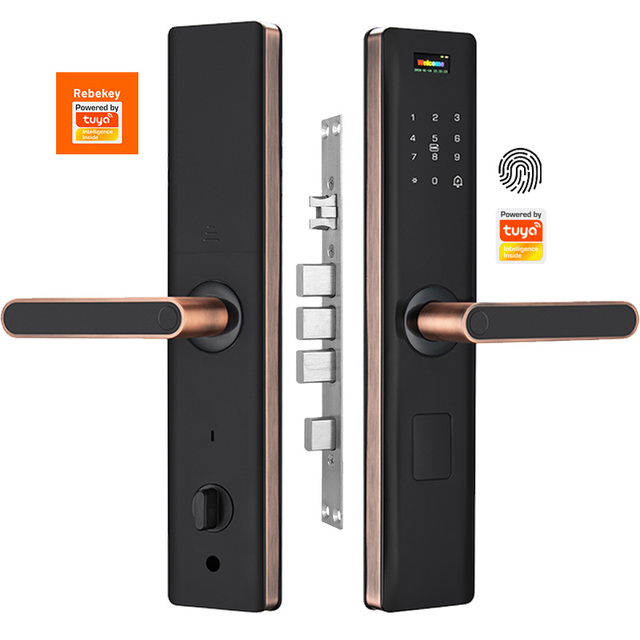 Security Digit Electric Electronic Handle Locks Tuya App Inteligentes Wifi Remote Unlock Smart Fingerprint Door Locks