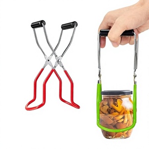 Pince de levage pour bocaux en acier inoxydable avec poignée antidérapante, résistante à la chaleur, pour bouteilles en verre, outil de cuisine - Product Image 1