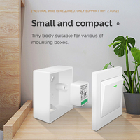 Modulo Interruttore Luce Smart WiFi a 4 Gang, Controllo a 2 Vie, 10A 240V, Compatibile Tuya Smart e Smart Life, Nessun Neutro Richiesto