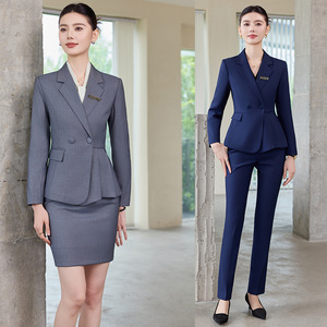 Women's Business Suit Set Polyester Anti-Wrinkle Workwear For Hotel Receptionists Beauty Salons Jewelry Stores - Product Image 1