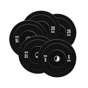 En Çok Satan Kauçuk Kaplı Ağırlık Plakaları - Siyah Ağırlık Plakaları Siyah Fitness Tampon Plakası Güç Antrenmanı İçin - Product Image 2