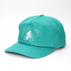 Gorras Personalizadas de 5 Paneles con Logotipo Impreso, Visera Curva, Cierre a Presión, Color Verde - Product Image 4