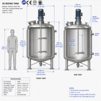 Tanque de Hidrólisis Enzimática con Revestimiento de Acero Inoxidable 316L, 30000L, Estándar ASME, Precio de Fábrica