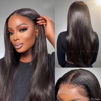 Peluca de Cabello Humano Natural con Encaje Frontal Completo de 13x6 de Oreja a Oreja, Lista para Usar, con Encaje Pre-Cortado de 13x6 HD Transparente, Sin Pegamento, para Mujeres