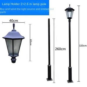 เสาไฟสวนโลหะกลางแจ้ง หลอดไฟ LED พร้อมโคมแก้ว แสงวอร์มไวท์ 2700K IP65 AC 220V พร้อมเซ็นเซอร์ตรวจจับความเคลื่อนไหว ใช้พลังงานแสงอาทิตย์ ไม่สามารถถอดแยกชิ้นส่วนได้ - Product Image 6