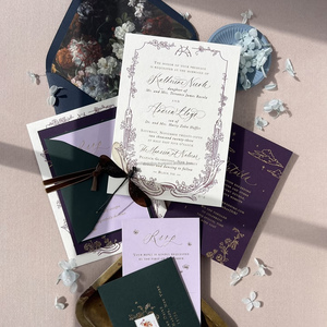 Carte de vœux personnalisée de luxe en papier coton avec impression offset dorée, invitation de mariage, cartes de remerciement en relief, enveloppes personnalisées - Product Image 4