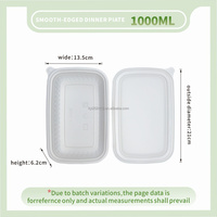 Boîte alimentaire jetable micro-ondable en MFPP 26oz 35oz 500ml 750ml 800ml 1000ml pour plats à emporter, bento, avec joint d'étanchéité