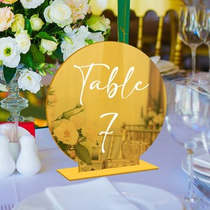 Ychon acrylique rond blanc Table numéros bricolage personnalisé siège signes mariage siège carte salle à manger Table numéro <span class=keywords><strong>cartes</strong></span> - Product Image 2