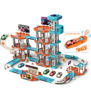 <span class=keywords><strong>Jouet</strong></span> d'intérieur pour enfants : Circuit <span class=keywords><strong>de</strong></span> <span class=keywords><strong>garage</strong></span> urbain avec voitures <span class=keywords><strong>de</strong></span> course à catapulte, 5 niveaux, 123 pièces, parking pour garçons - Product Image 2