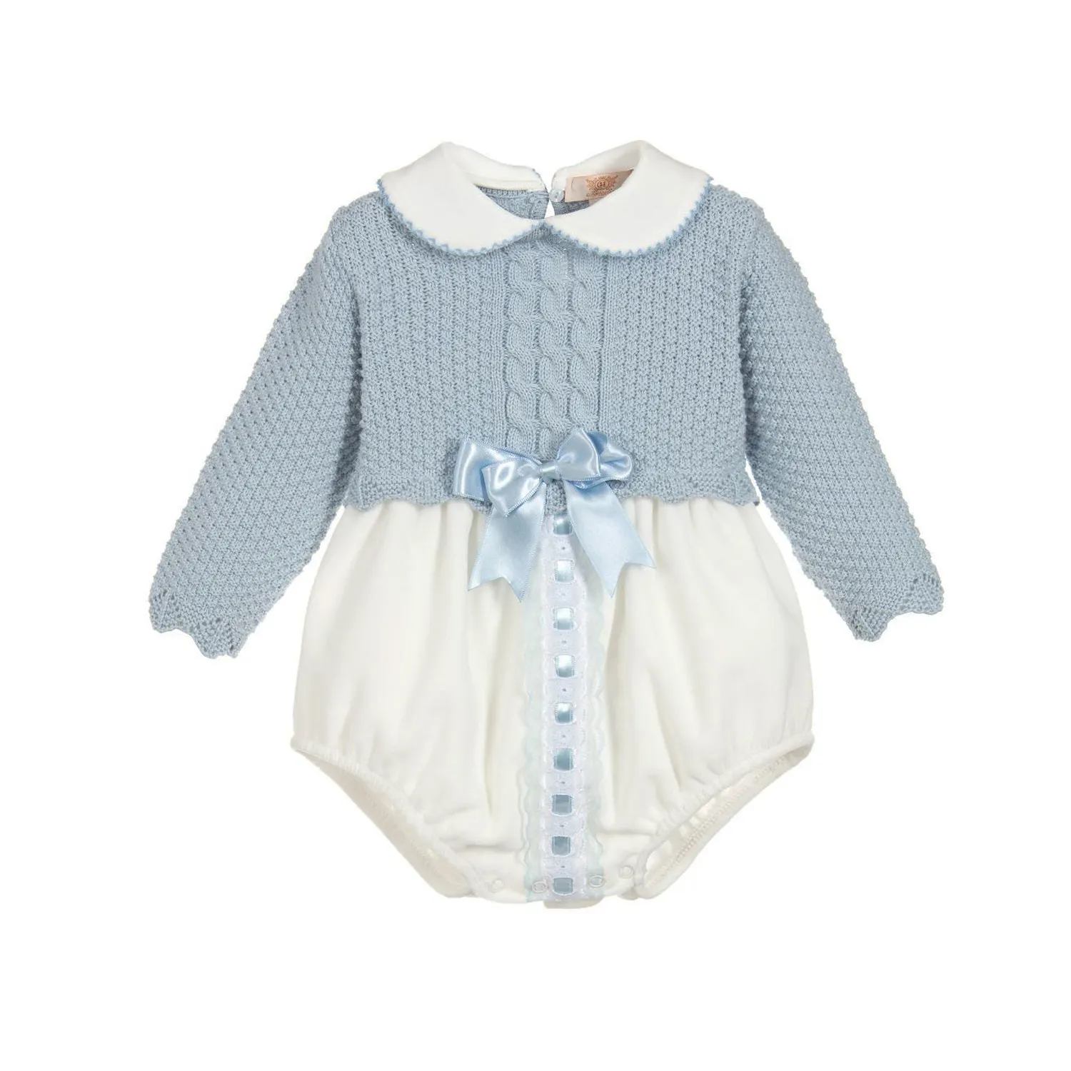 Neue Baby Kinder Kleidung benutzer definierte gestrickte Baumwolle Overalls Langarm Baby Mädchen Onesies Pullover Stram pler mit Schleife