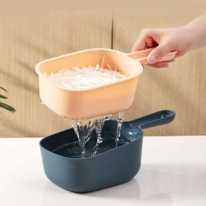 Hachoir à légumes multifonctionnel manuel en acier inoxydable vert avec panier de drainage – Prix usine - Product Image 4