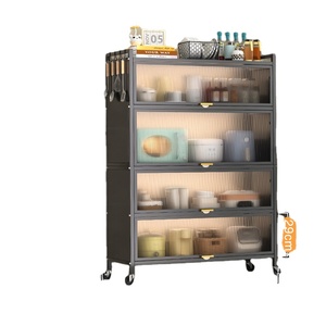 Soporte de suelo para horno <span class=keywords><strong>microondas</strong></span> con ruedas, diseño moderno, estante de almacenamiento para plantas y cocina - Product Image 6