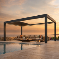 Pergola bioclimatique en alliage d'aluminium imperméable avec structure thermolaquée, fonctionnement motorisé ou manuel et dimensions 4x3 pour l'extérieur