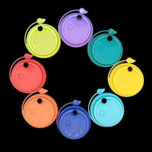 Fournisseur d'usine 90mm couvercle en PP transparent givré avec <span class=keywords><strong>bouchon</strong></span> de connexion violet jaune bleu vert couvercle de tasse de café chaud réutilisable coloré - Product Image 2