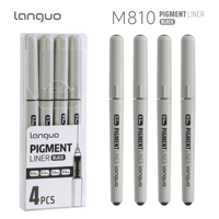 LANGUO – ensemble de stylos à encre liquide, pointe fine, imperméables, pour croquis et illustrations, papeterie scolaire et de bureau