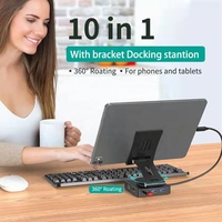 Station d'accueil pour ordinateur portable multi-ports 10 en 1 4K HD VGA USB a Station d'accueil PD 100W Ethernet SD TF 3.5mm Port USB HUB
