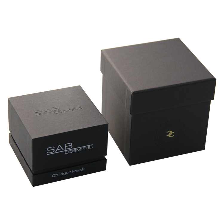 custom paper hard cardboard holographic matte black wax scented candles gift boxes packaging