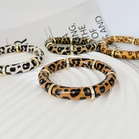 Trendy leopar baskı şantuk boncuk bilezik moda lüks takı ile çok renkli ve çok tarzı bilezikler kahverengi aksesuarları
