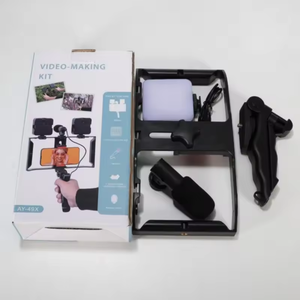 2025 Vlogging Lumières Anneau Avec Télécommande <span class=keywords><strong>Youtube</strong></span> Caméra Lumière Et Microphone Kit Vidéo Rig Mobile Téléphone Titulaire Main Grip Support - Product Image 6