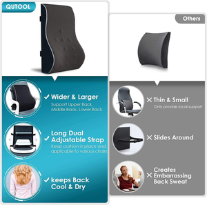 Cuscino Lombare Personalizzabile in Memory Foam, Design Ergonomico, Rimovibile e Lavabile per Sedia <span class=keywords><strong>da</strong></span> Gaming/<span class=keywords><strong>Ufficio</strong></span>/Sedile Auto - Product Image 3